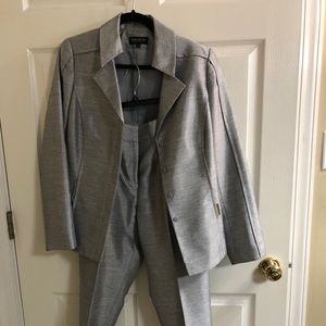 Silver gray cocktail pantsuit with tapered leg!